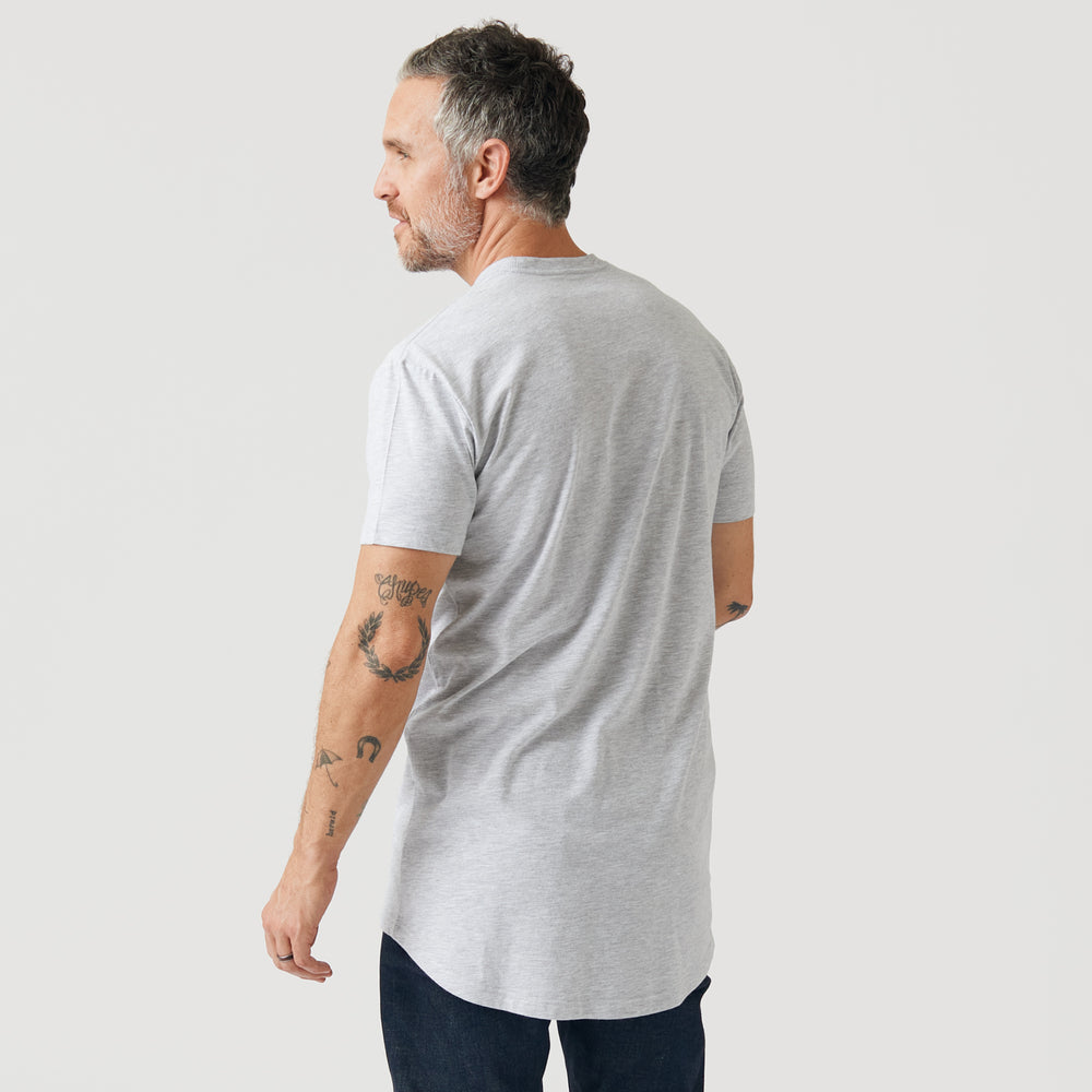 Light Heather Gray Tall Round Hem Crew Neck T-Shirt