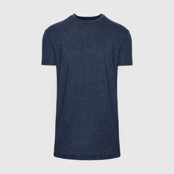 Heather Navy Tall Round Hem Crew Neck T-Shirt