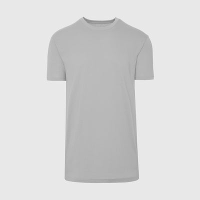 T-shirt à col ras du cou ourlet rond gris fer, grande taille