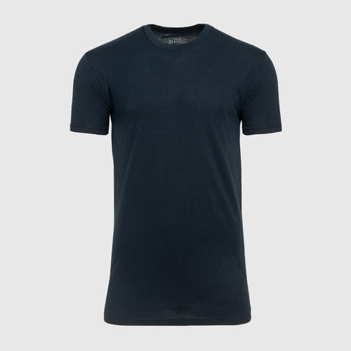 Navy Tall Round Hem Crew Neck T-Shirt