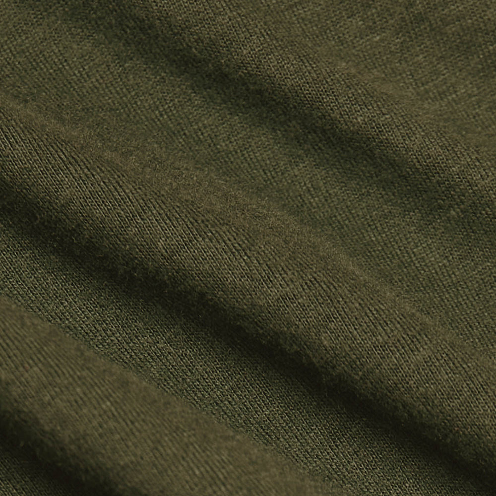 Military Green Tall Straight Hem Crew Neck T-Shirt