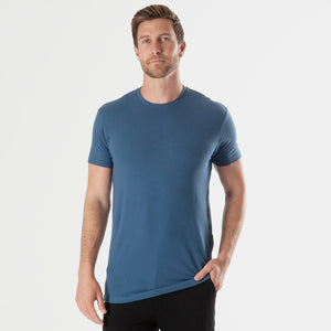 True ClassicStone Blue Tall Straight Hem Crew Neck T-Shirt