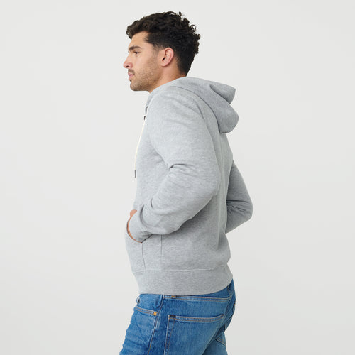 Heather Gray Zip Fleece Hoodie