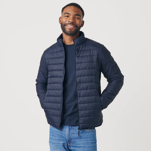 Navy Quilted Puffer Jacket