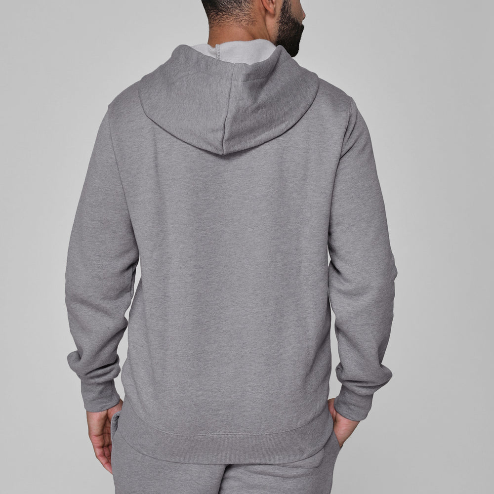 Heather Gray Fleece Zip Hoodie and Jogger Set