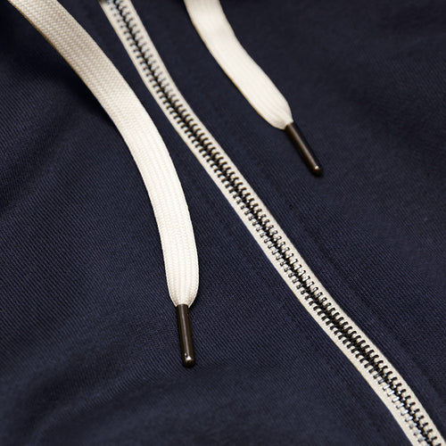 Navy Fleece French Terry Zip Hoodie