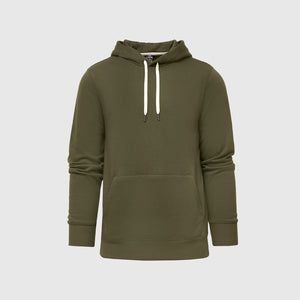 True ClassicMilitary Green Fleece French Terry Pullover Hoodie