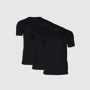 True Classic Men's Short Sleeve Crew Neck T-Shirt 3-Pack displayed side by side.