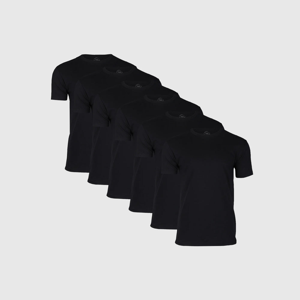 All Black Short Sleeve Crew Neck 6-Pack