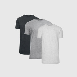 True ClassicGray Heather Tall Round Hem Crew Neck T-Shirt 3-Pack