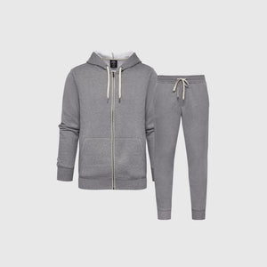 True ClassicHeather Gray Fleece Zip Hoodie and Jogger Set