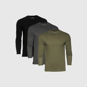 True ClassicThe Shade Long Sleeve Crew Neck T-Shirt 3-Pack