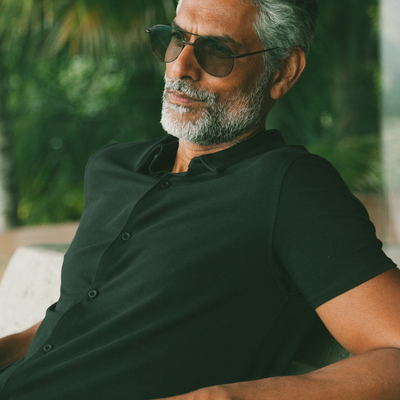 Knit Short Sleeve Shirt - Black