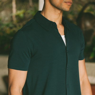 Knit Short Sleeve Shirt - Navy