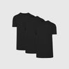 All Black Tall Straight Hem Crew Neck T-Shirt 3-Pack