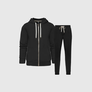 True ClassicBlack Fleece Zip Hoodie and Jogger Set